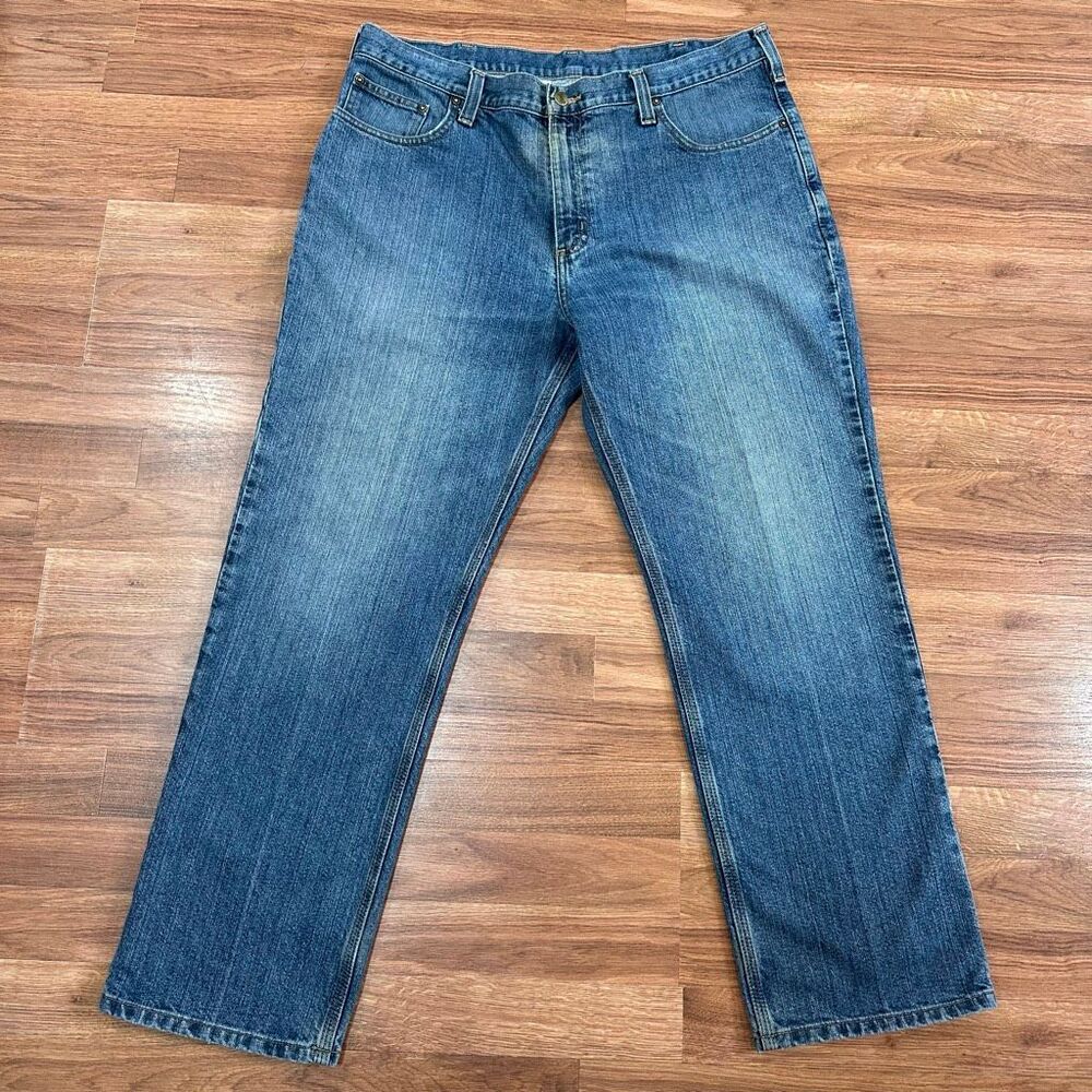 Carhartt Relaxed Fit Straight Leg Denim Jeans Pants | Men Size 38x30
